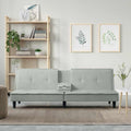 Keeushr, Sofa, 200 x 89 x 70 cm, 5 V, Szary, aksamit, funkcja spania, miejsce do przechowywania, regulowane oparcie, składana konstrukcja, USB