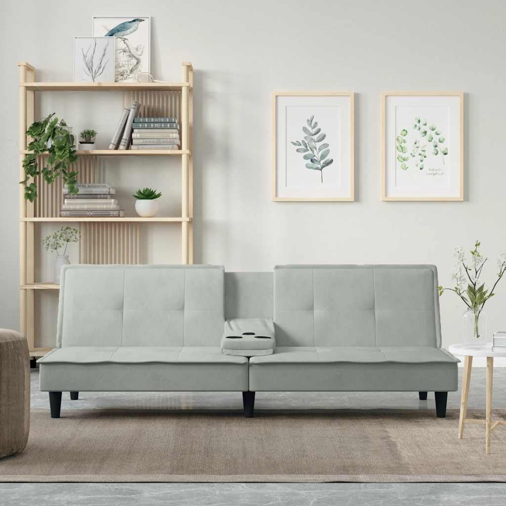 Keeushr, Sofa, 200 x 89 x 70 cm, 5 V, Szary, aksamit, funkcja spania, miejsce do przechowywania, regulowane oparcie, składana konstrukcja, USB