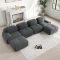 Sofa rozkładana, Luscriate, 74 cm, Szary, sztruks, 2-osobowa, modułowa konstrukcja