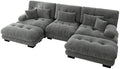 Sofa narożna, vutizal, Szary, funkcja spania, modułowa konstrukcja