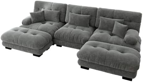 Sofa narożna, vutizal, Szary, funkcja spania, modułowa konstrukcja