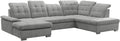 Sofa narożna, DomiMeble, 347 x 230 x 108 cm, Szary, funkcja spania