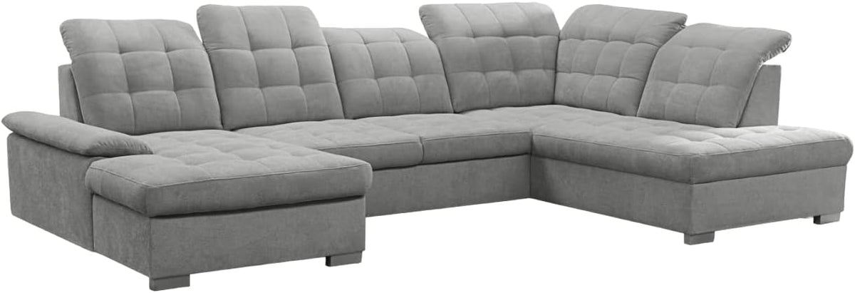 Sofa narożna, DomiMeble, 347 x 230 x 108 cm, Szary, funkcja spania