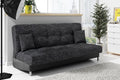 LIKMA, Sofa, 195x91x85 cm, Czarny, skóra ekologiczna, 3-Osobowa, funkcja spania