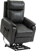 Fotel, HOMCOM, 28 cm, 87 W, 80 L, Czarny, skóra ekologiczna, regulowane oparcie, pilot zdalnego sterowania