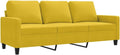 Sofa, vidaXL, 180 cm, Żółty, aksamit, 3-osobowa