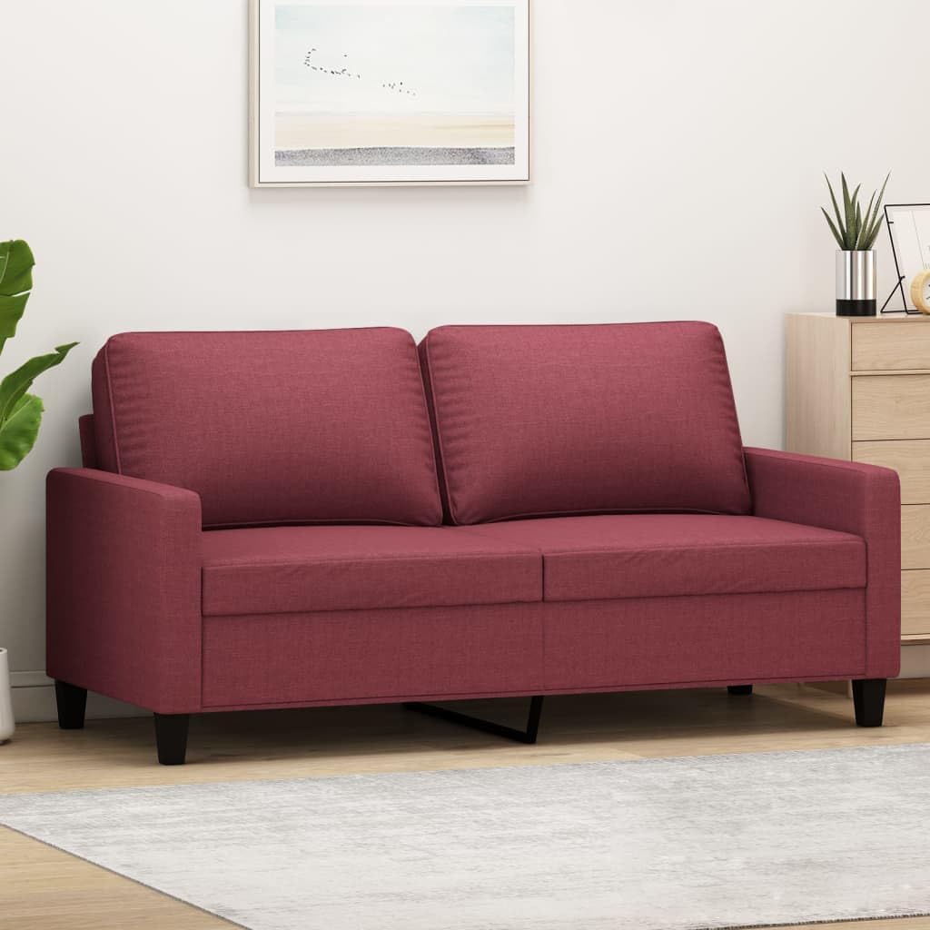Sofa, LAPOOH, 140 cm, Czerwony, metal, 2-osobowa