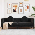 Sofa, Keeushr, 193,5 x 77 x 70 cm, Czarny, lite drewno, 3-osobowa