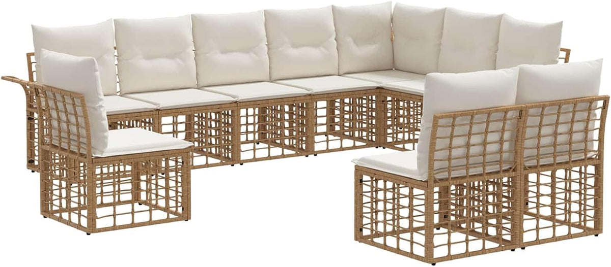 vidaXL, Sofa, 70,5 x 62 x 70 cm, 45 l, Beżowy/Biały, polirattan, odporność na warunki atmosferyczne