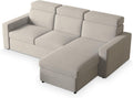 Sofa rozkładana, Masseno, 197x130 cm, Beżowy, płyta wiórowa, funkcja spania, miejsce do przechowywania