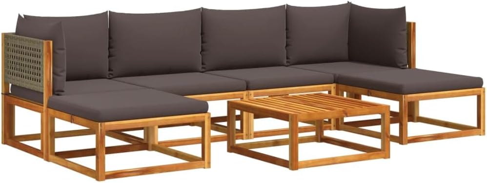 Zestaw wypoczynkowy, vidaXL, 65x65x65 cm, 110 kg, Brązowy/Czerwony, lite drewno