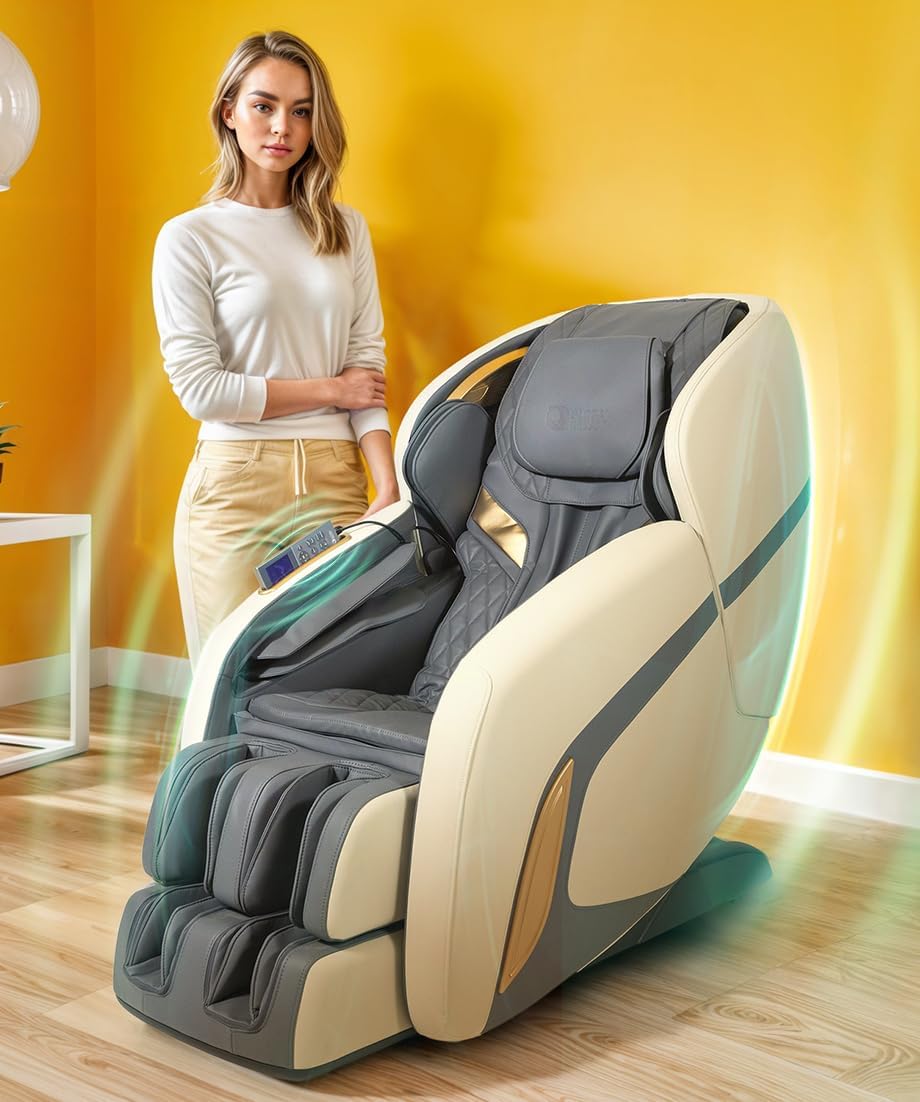 Fotel, GLOBAL RELAX, Niebieski/Szary, Bluetooth