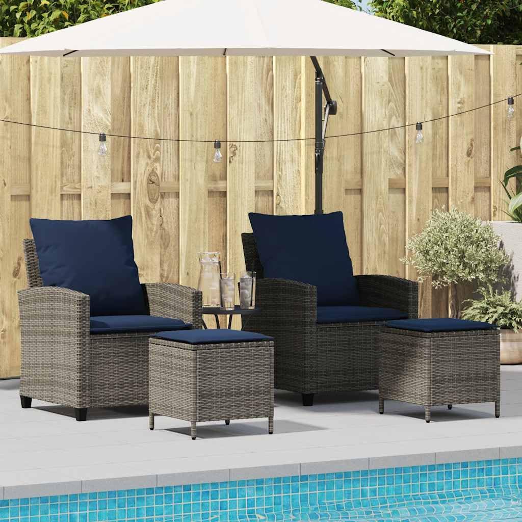 PHGTYUK, Zestaw wypoczynkowy, 64 x 71,5 x 79 cm, 110 kg, Szary, stal malowana proszkowo, ochrona UV