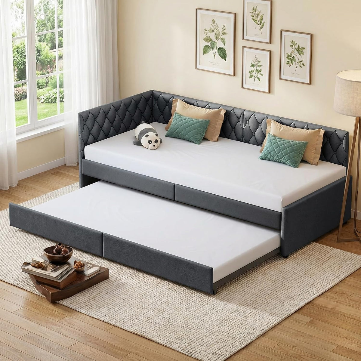 Sofa, BEIJIALY, 180 x 200 cm, Beżowy, MDF, funkcja spania