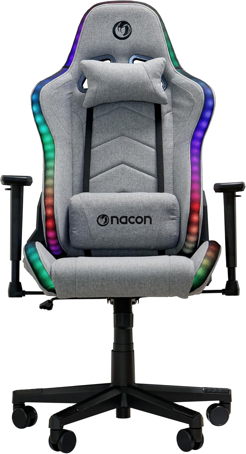 Fotel, CH-675RGB, Nacon, 6,5 mm, Szary/Czarny