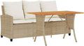 Sofa, vidaXL, 168 x 72 x 79 cm, Beżowy, lite drewno, 3-osobowa