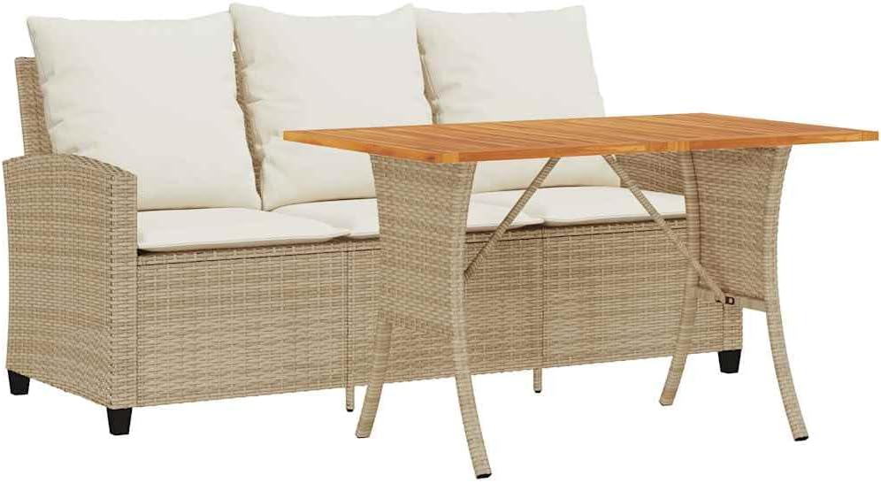 Sofa, vidaXL, 168 x 72 x 79 cm, Beżowy, lite drewno, 3-osobowa