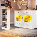 Stół, 138 cm, Biały/Pomarańczowy, MDF, miejsce do przechowywania, 4 szuflad, oświetlenie LED, USB