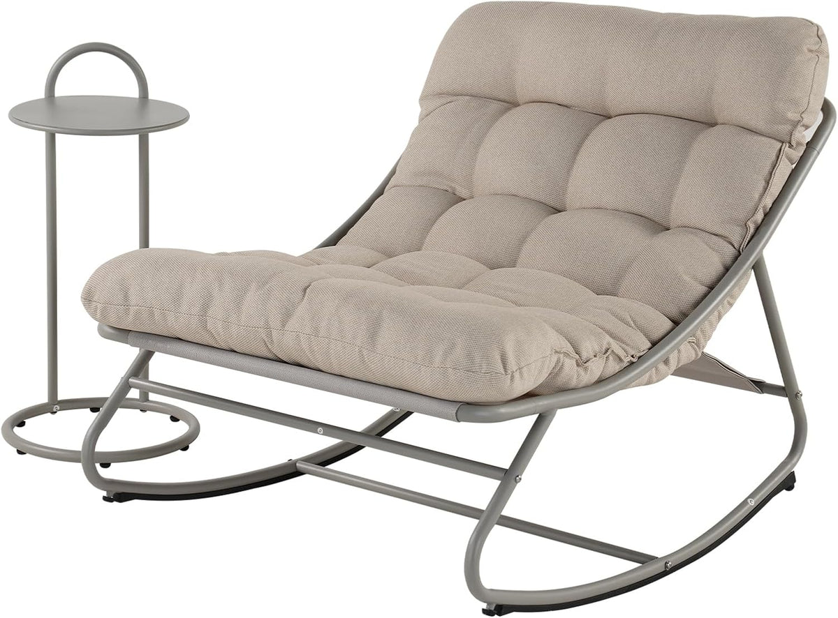 Grand patio, Fotel, 150 kg, Beżowy/Szary, metal, ochrona UV