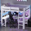 Łóżko z materacem, DUlVBPE, 90 x 200 cm, Biały, MDF, miejsce do przechowywania, oświetlenie LED, USB