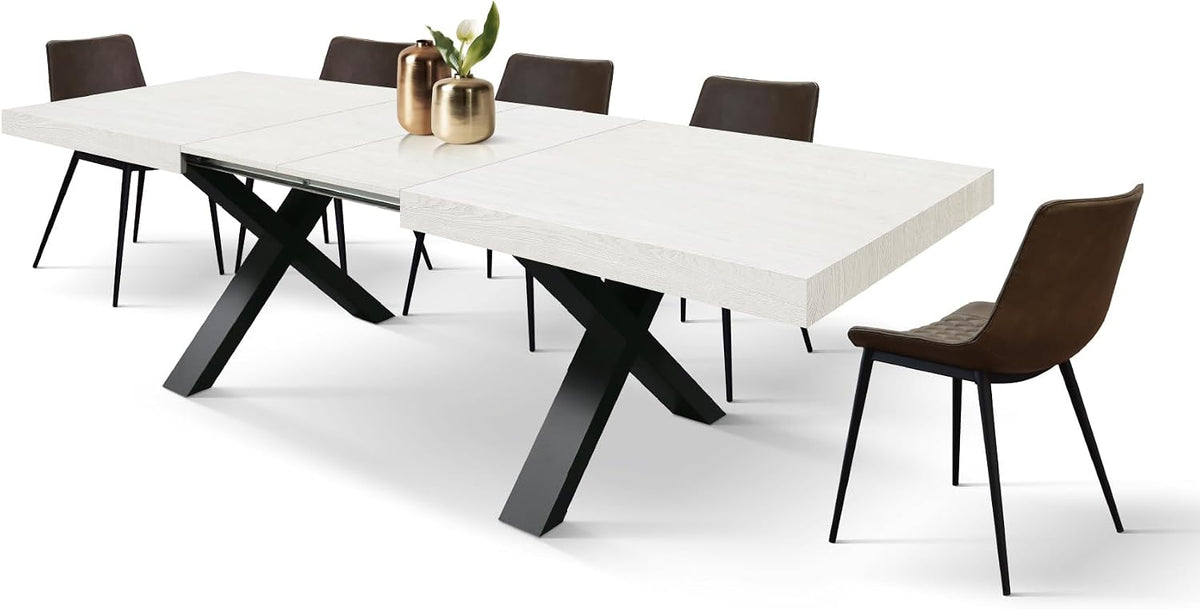 Stół, PAZZO DESIGN, 180 x 90 x 76 cm, Czarny/Biały, metal