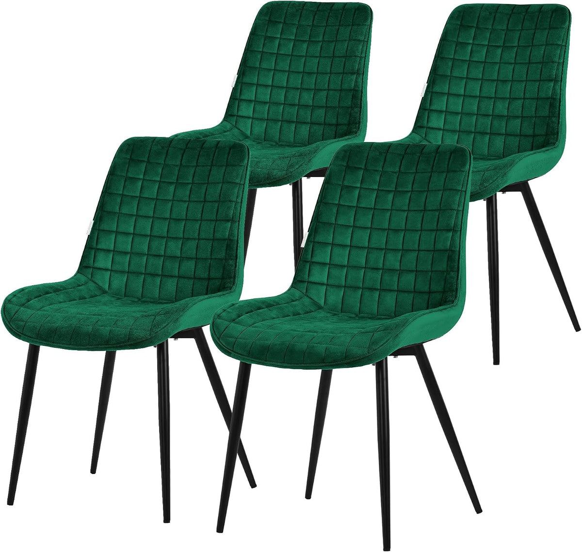 Krzesło do jadalni, ML DESIGN modern living, 60 x 52 x 89 cm, Zielony/Czarny, stal malowana proszkowo
