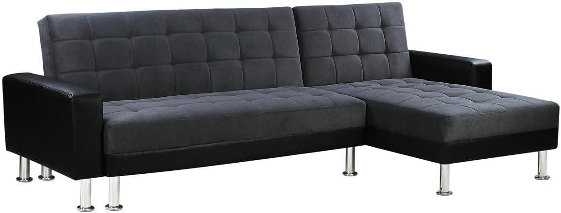 Sofa narożna, Habitat et Jardin, 147 x 82 cm, Czarny/Szary