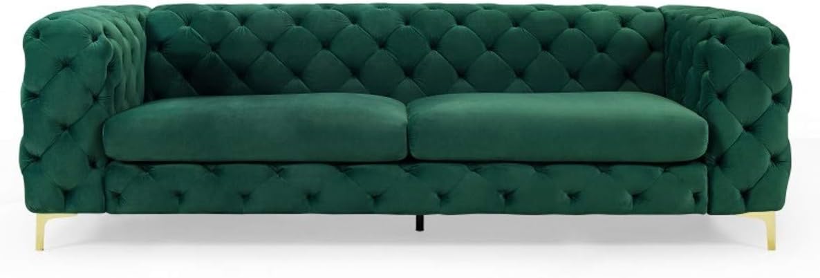Sofa, Casa Padrino, 240 x 97 x 73 cm, Zielony/Złoty, metal