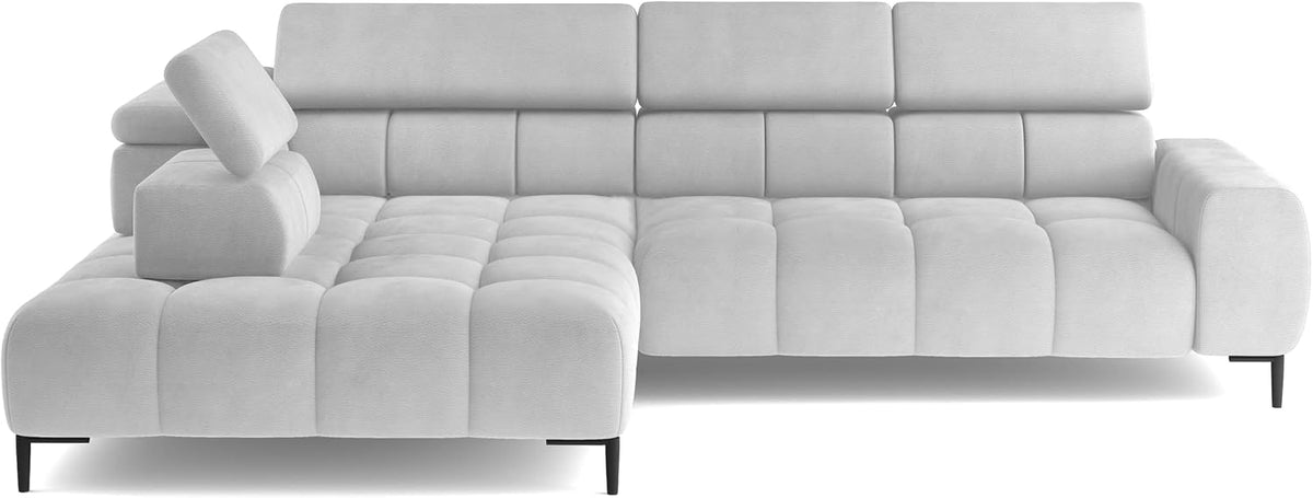 Sofa rozkładana, DomiMeble, 177 x 270 x 99 cm, Srebrny, 3-osobowa, funkcja spania