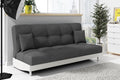 Sofa, LIKMA, 195x91x85 cm, Szary/Biały, skóra ekologiczna, 3-Osobowa, funkcja spania