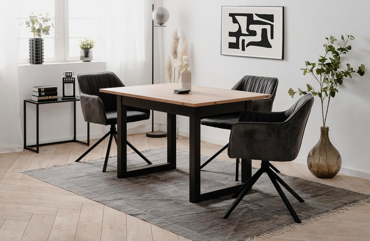 Finori, Stół, 80B, 160 x 75 x 80 cm, Antracytowy, MDF