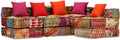 Gecheer, Sofa, 200 x 132 x 58 cm, Czerwony/Brązowy, 4-osobowa, modułowa konstrukcja