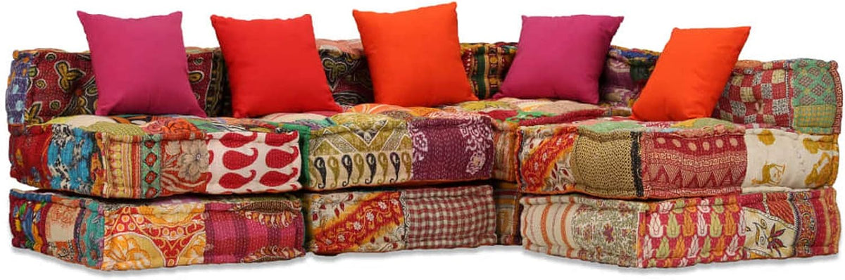 Gecheer, Sofa, 200 x 132 x 58 cm, Czerwony/Brązowy, 4-osobowa, modułowa konstrukcja